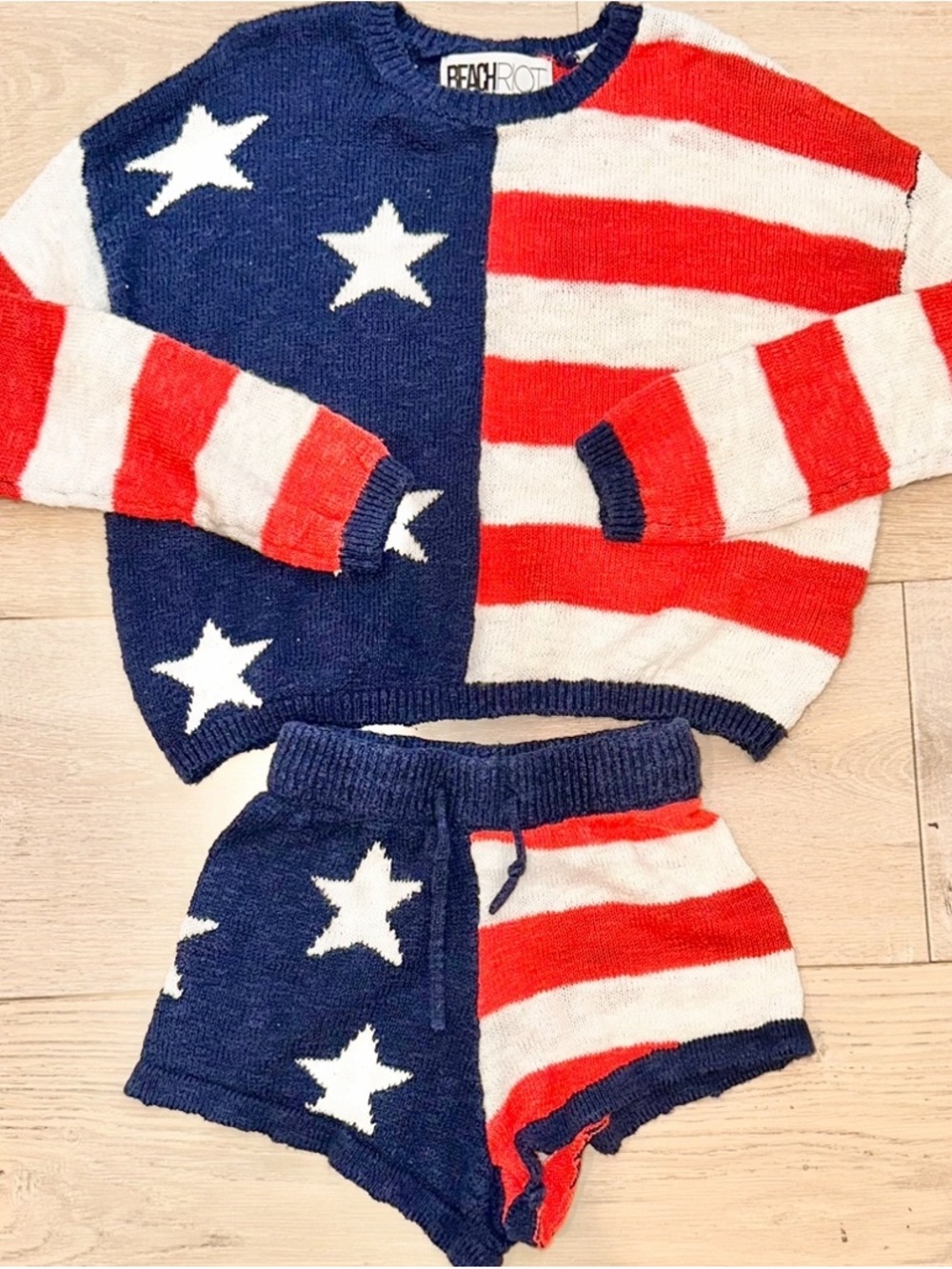 Beach Riot Kids Matching Knit Set in Red, White & Blue USA 🇺🇸 Size  5/6